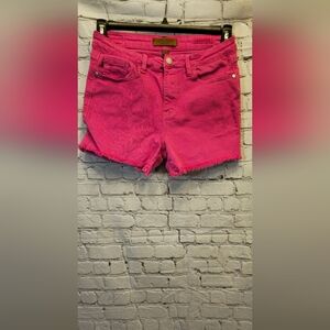 Judy Blue Hot Pink Frayed Jean Shorts